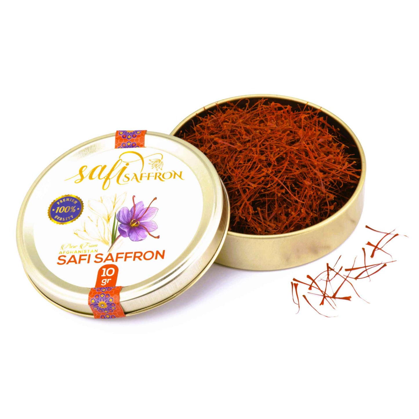 close up of an additional product photo of premium Afghan saffron with open case