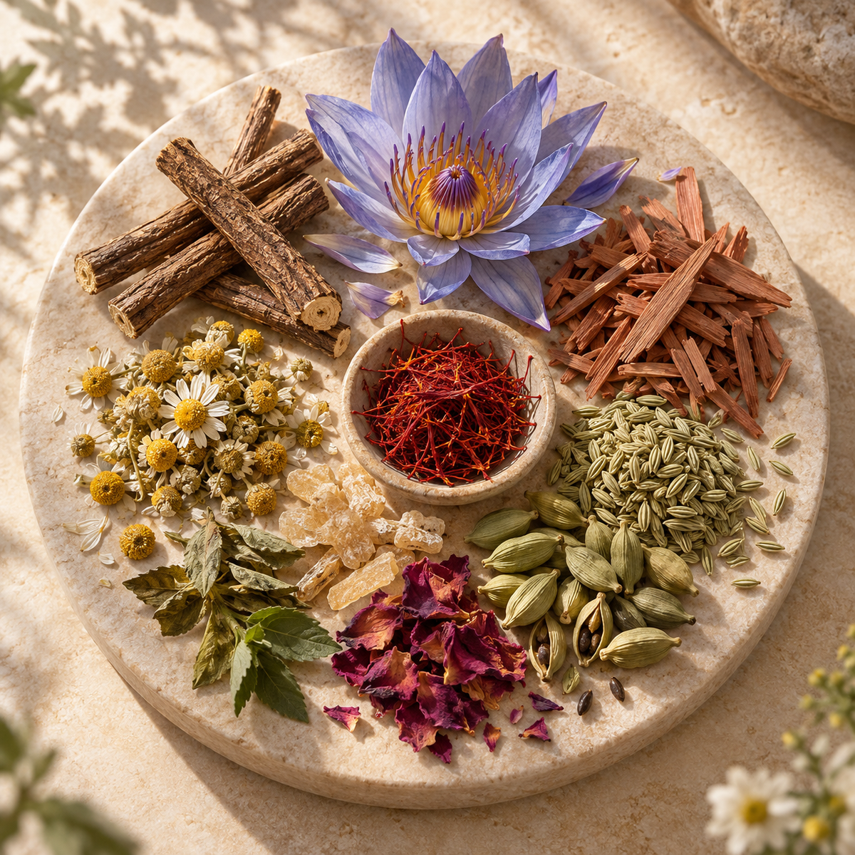Fourteen certified organic botanicals in Vitality Now Ayurvedic Vata tea