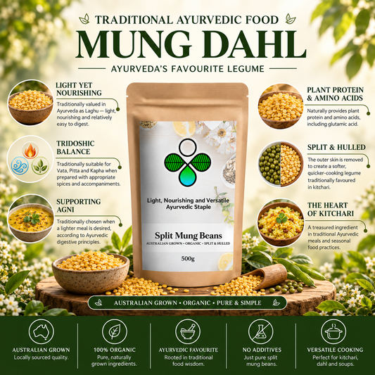 Organic Australian Split Mung Beans (Mung Dahl) – Ayurveda’s Favourite Legume