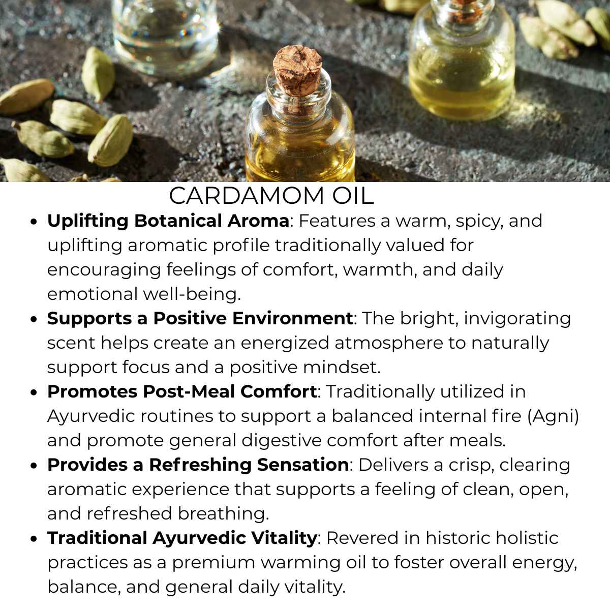 benefits of cardamom oil in essential oils and massage oils
