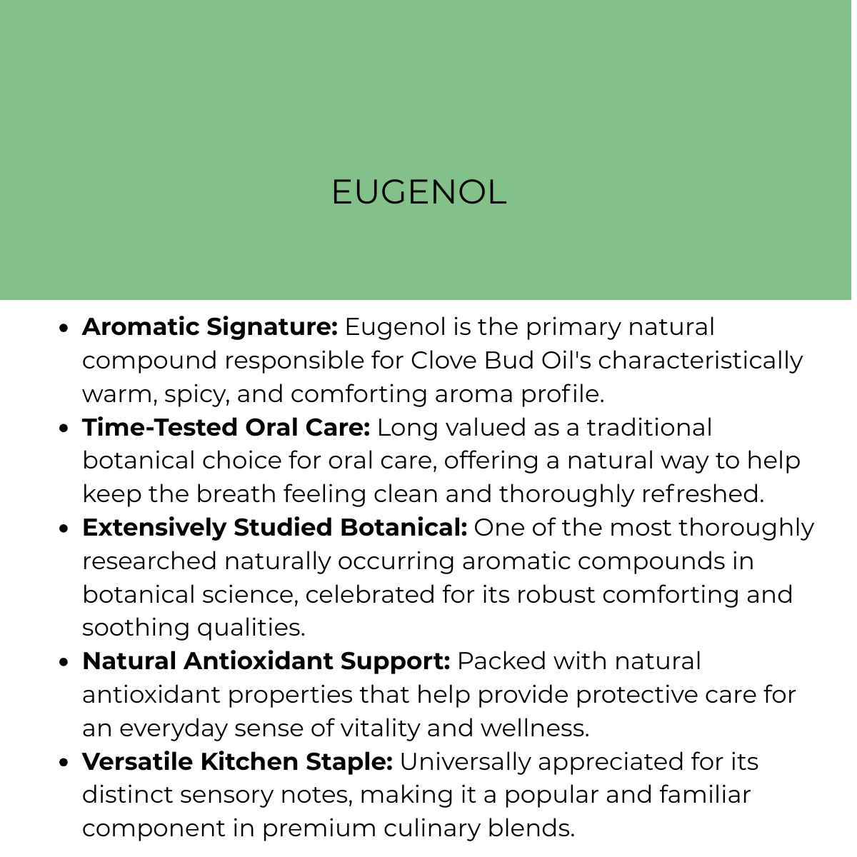 benefit of eugenol in clove bud oil