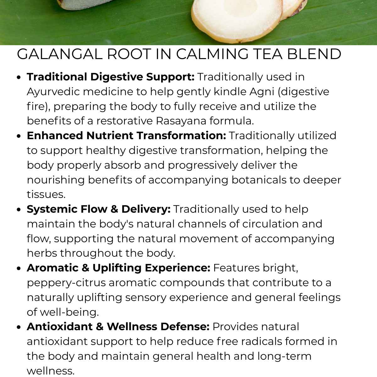 benefit of galangal root in tea