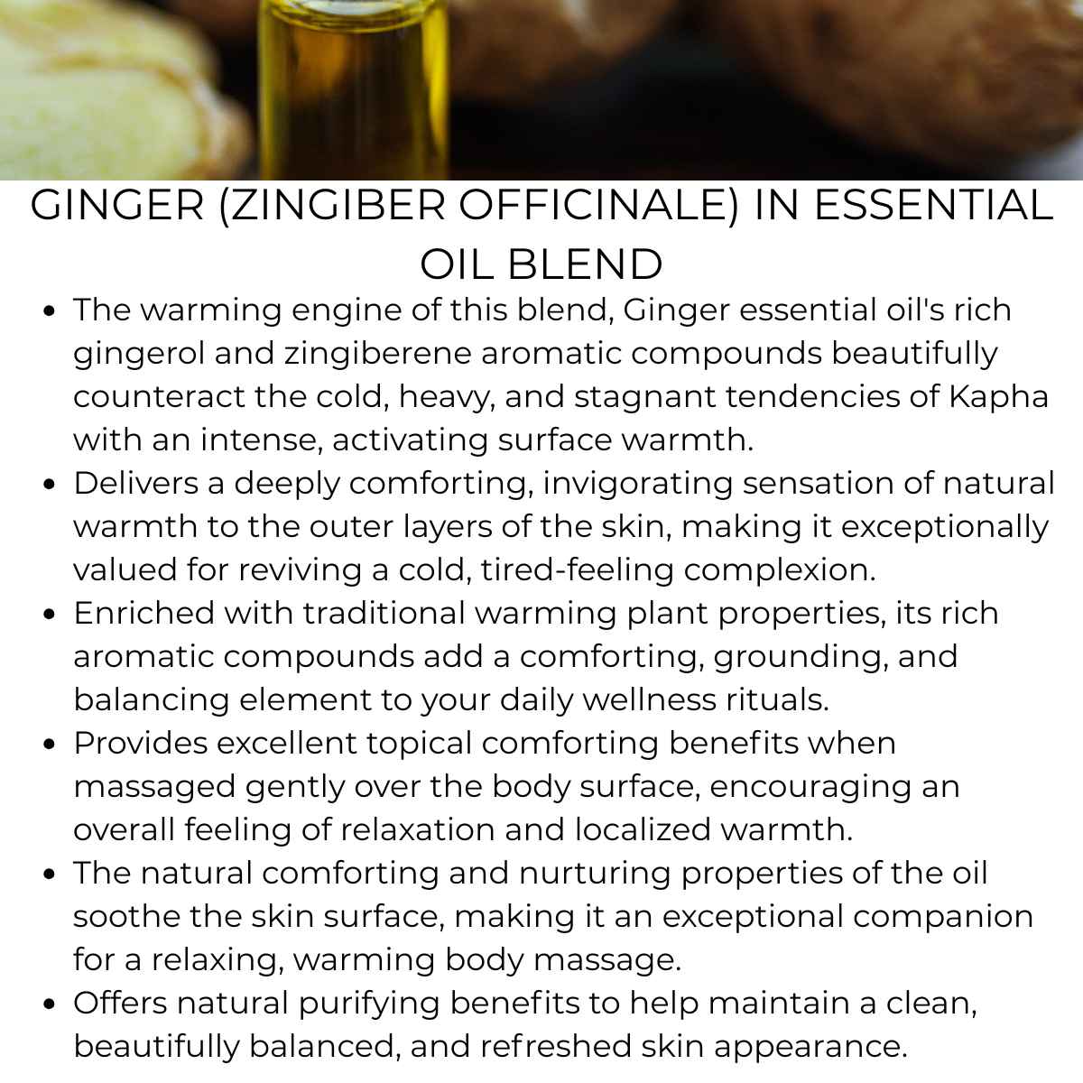benefit of ginger in essential oil blend
