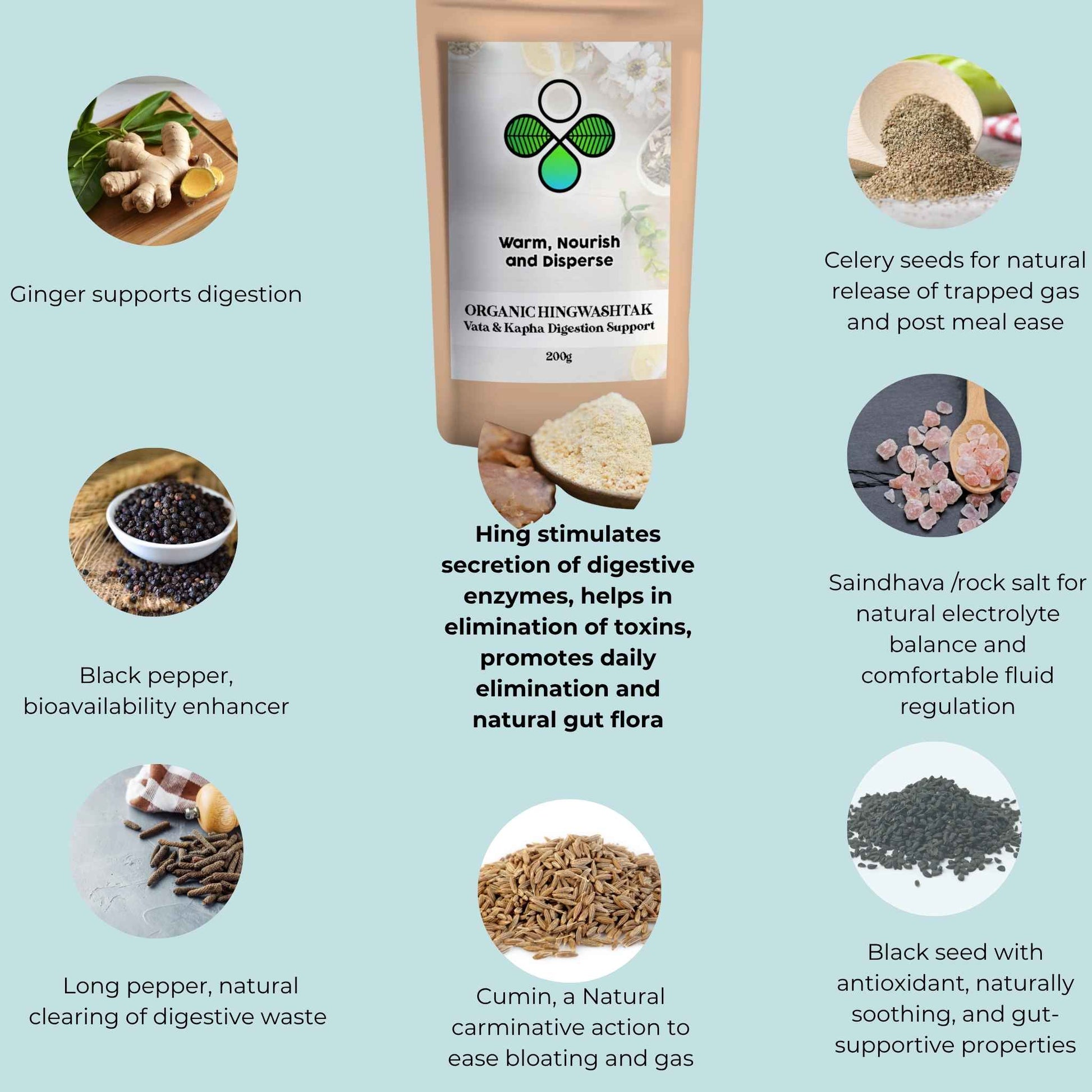 product photo of hingwashtak with benefits and ingredients