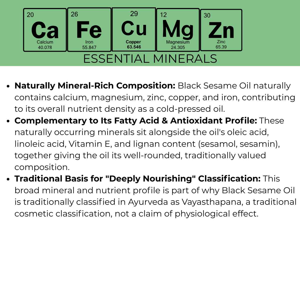 benefit of minerals in black sesame oil