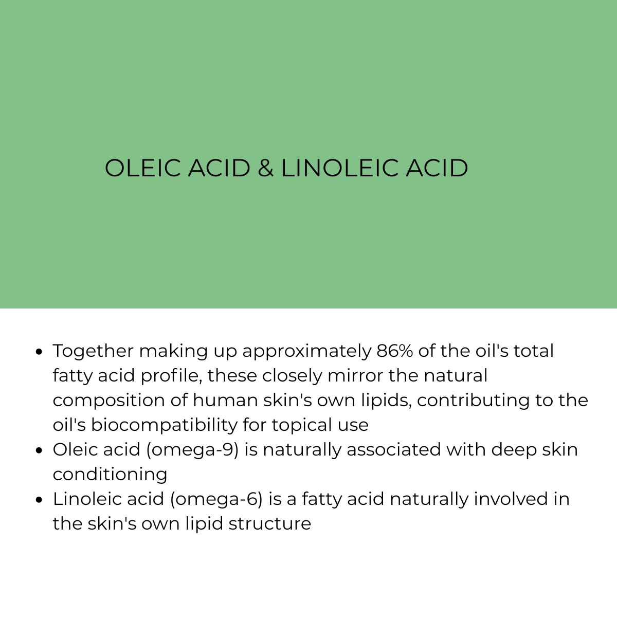 benefit of oleic acid and linoleic acid in black sesame oil