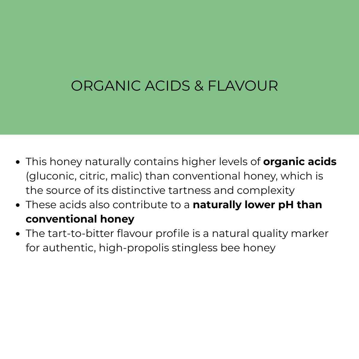 benefit of organic acids in honey