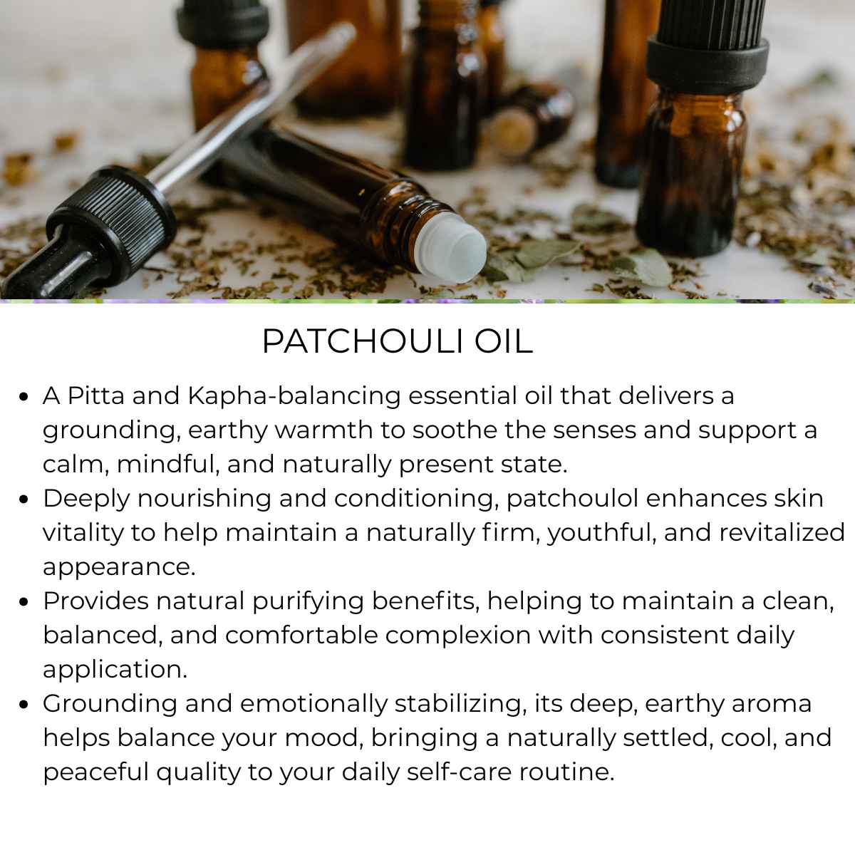 benefit of patchouli oil in essential oil blend
