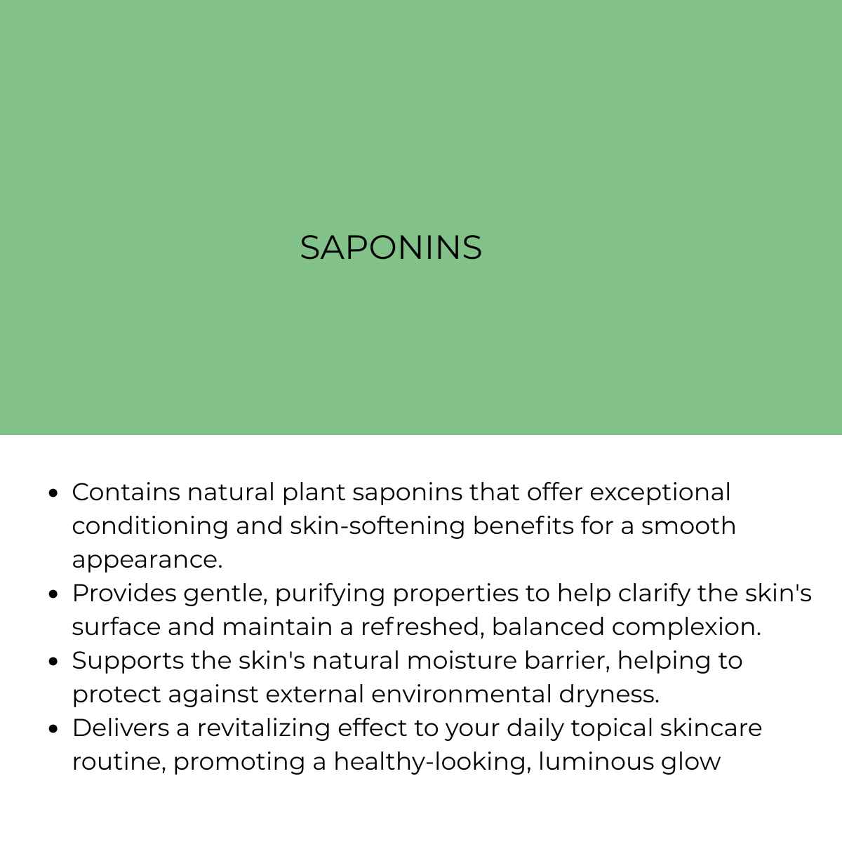 benefits of saponins in sariva