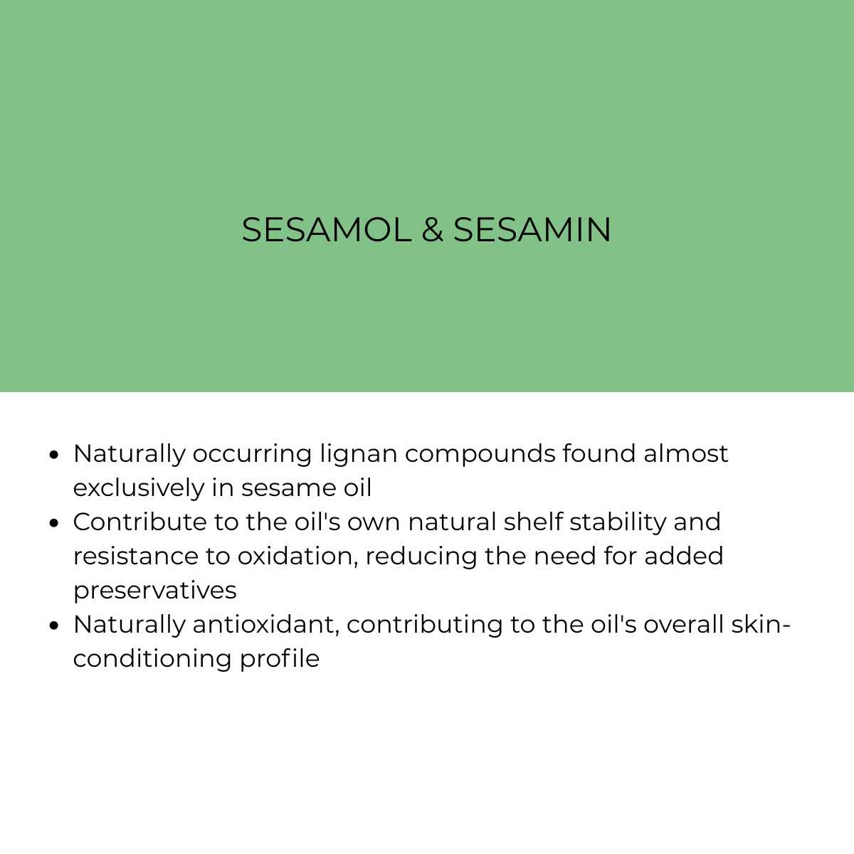 benefit of sesamol and sesamin in black sesame oil