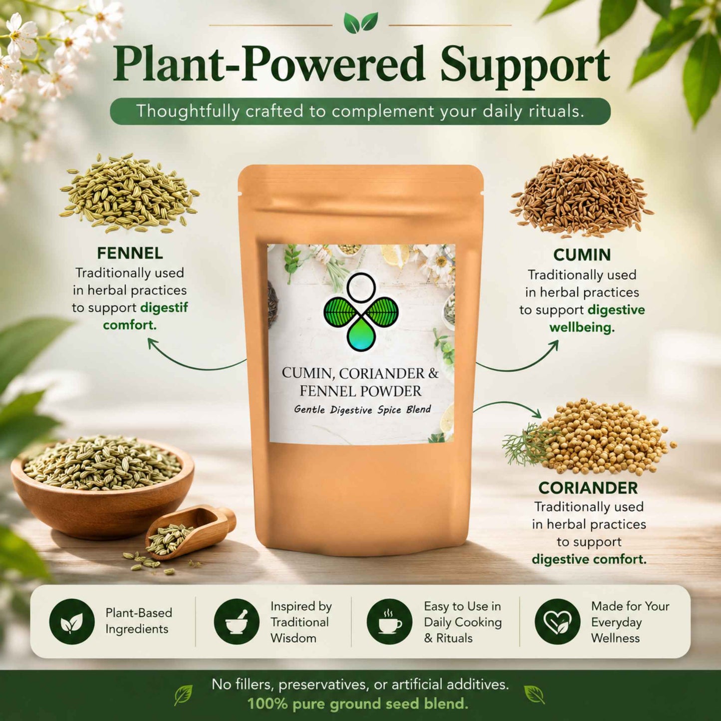 Organic CCF Powder – Ayurvedic Digestive Spice Blend for Gut Health & Daily Agni