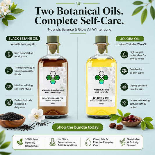 Jojoba & Black Sesame Oil Duo – Everyday Ayurvedic Face & Body Oils
