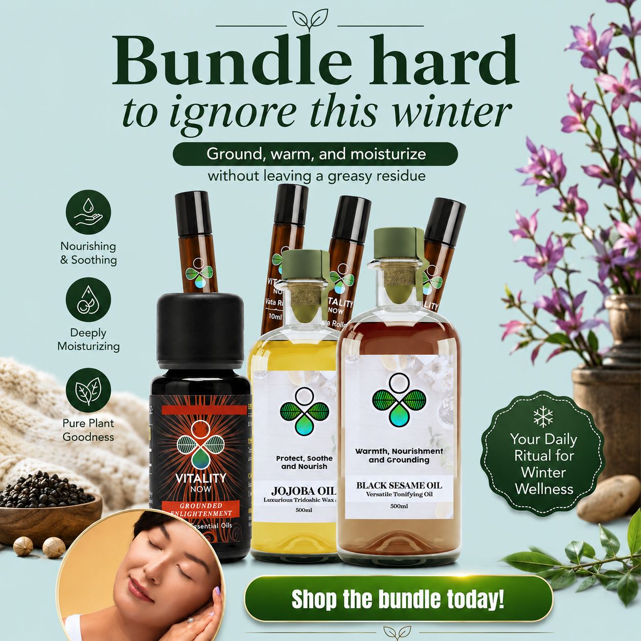 Vata Winter Bundle – Ayurvedic Grounding & Warmth Ritual