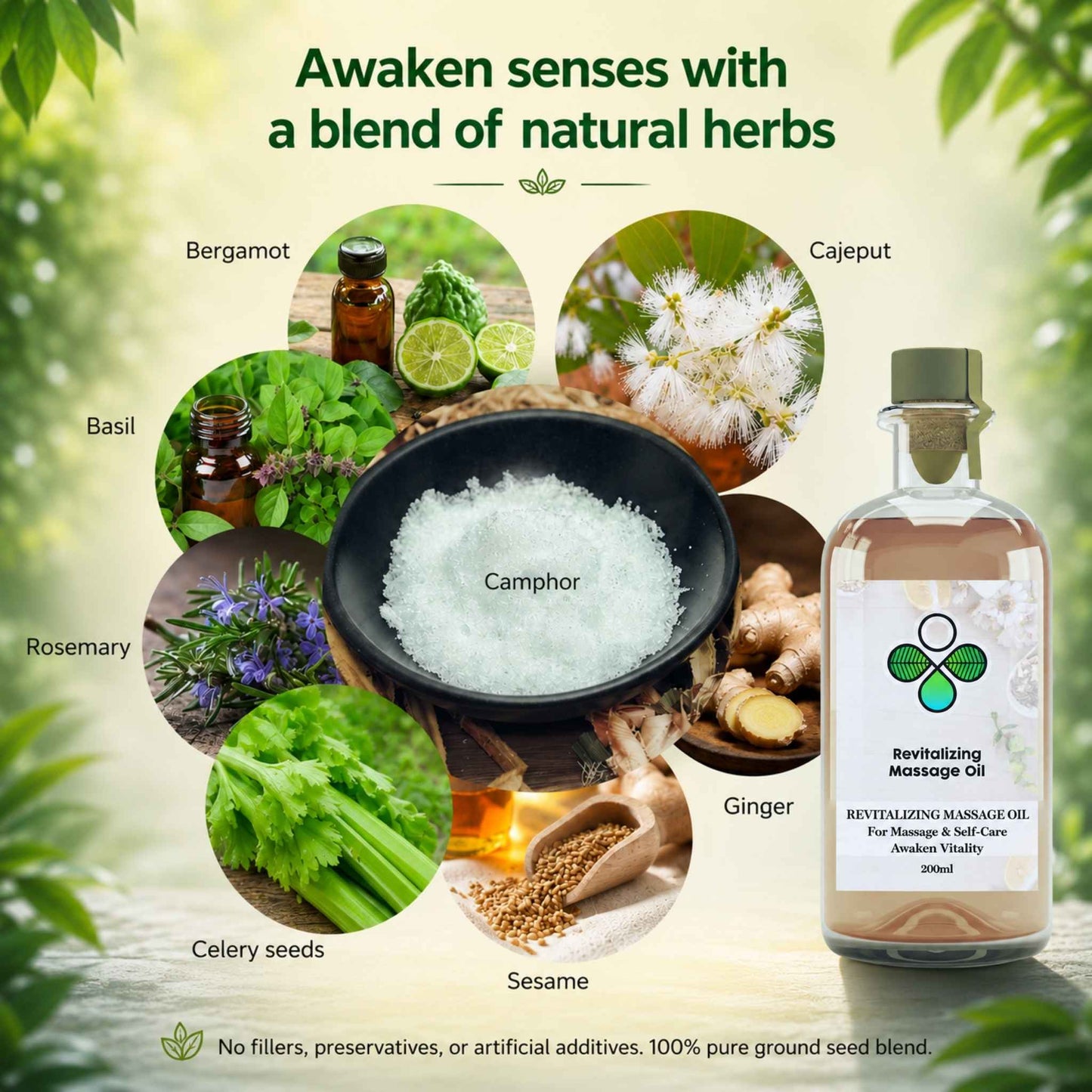 Revitalizing Massage Oil – Ayurvedic Body Oil for Natural Circulation, Lymphatic Ease & Energy