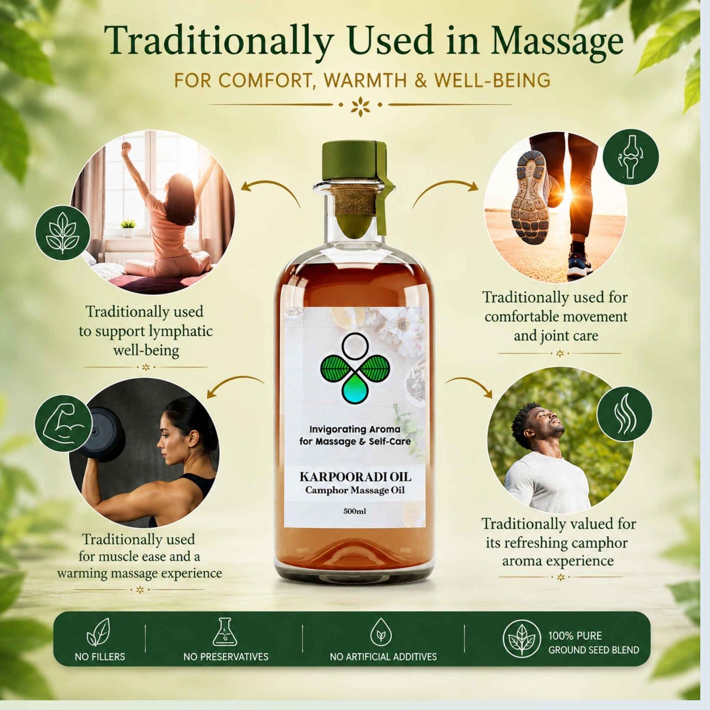 Karpooradi Camphor Oil – Warming Massage Oil for Muscle Ease, Joint Comfort & Respiratory Ease