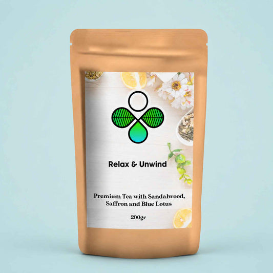 Calming Tea Blend with Sandalwood Saffron Blue Lotus – Ayurvedic Blend by Vitality Now