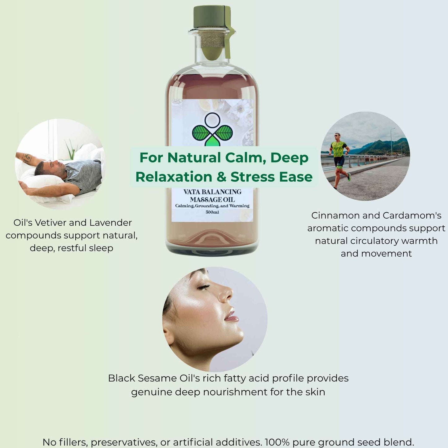 product photo of vata balancing massage oil with benefits