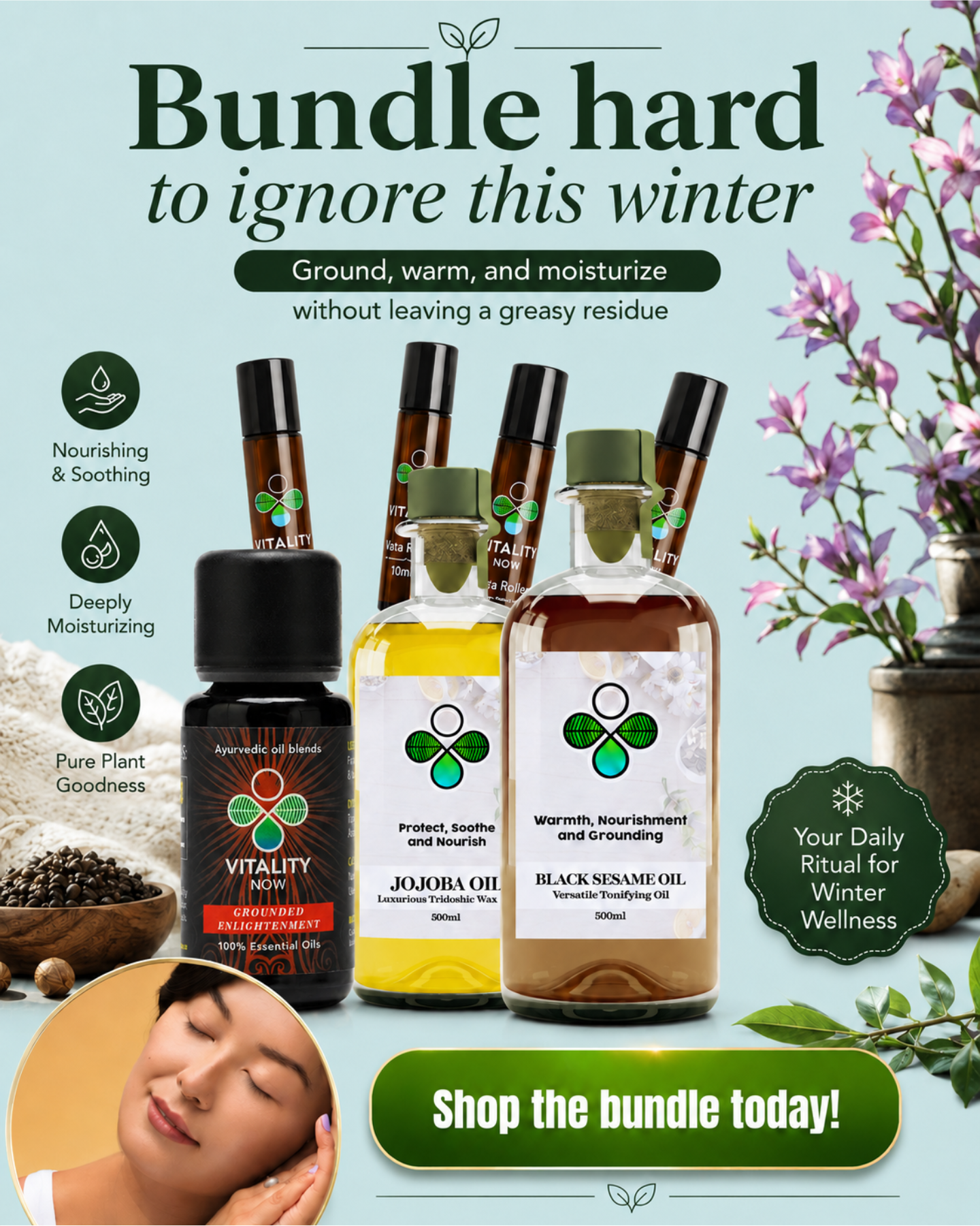 Vata Winter Bundle – Ayurvedic Grounding & Warmth Ritual